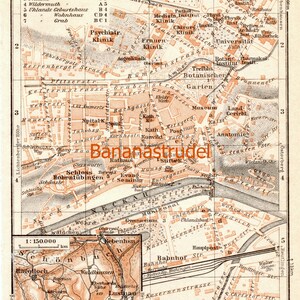 Antique Map of Tübingen, Germany - 1929 City Map