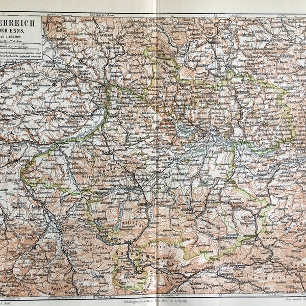 1874 Saxony / Sachsen, Germany Antique Map - Berlin, Dresden, Torgau Leipzig