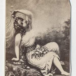 1860er - 1870er Jahre Antike CDV Fotografie. Mädchen Spielt mit Obst