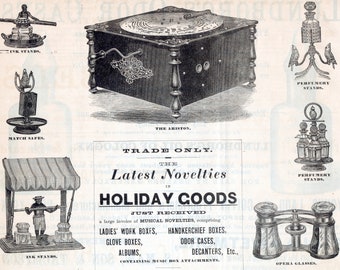 Rare Antique Advertisement for Victorian-era Novelties - Published 1883