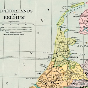 Carte ancienne des Pays-Bas et de la Belgique. À partir de 1906 Atlas