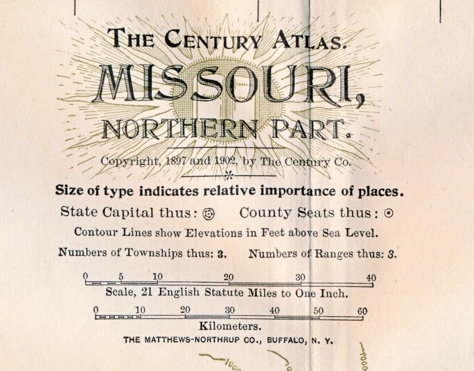 1902 Antique Map of Northern Missouri Antique Missouri Map - Etsy