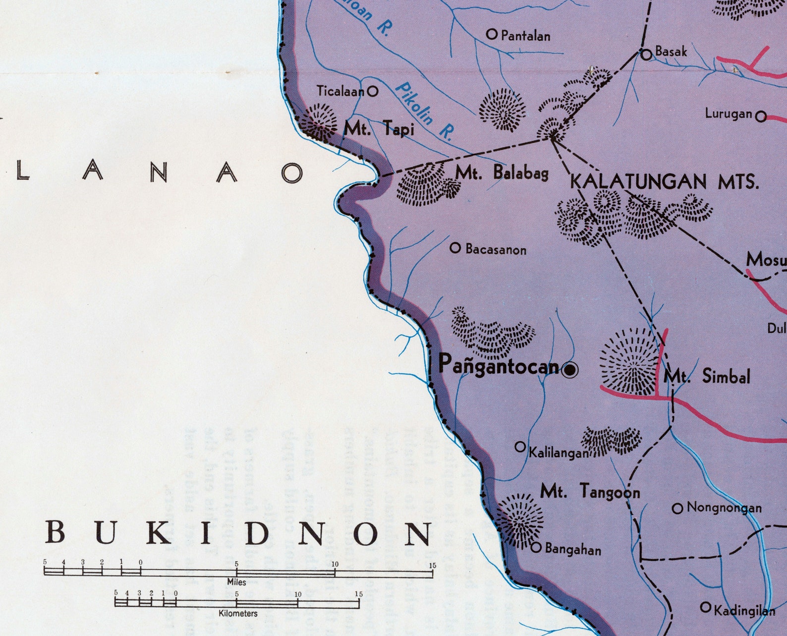 Bukidnon Philippines RARE Large Vintage 1959 Map Malaybalay Il Ndd7 