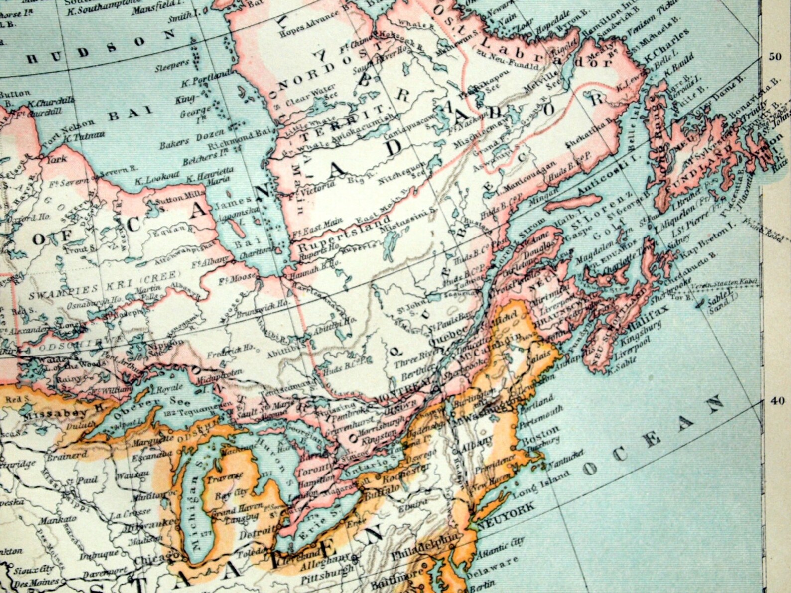 1894 Antique Map of Britain North America and Alaska Etsy