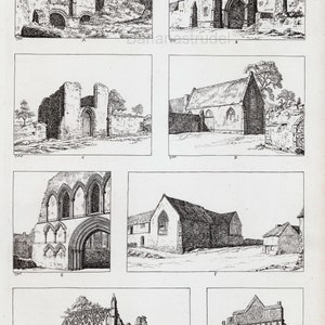 1845 Seltener großer, englischer Antiker Druck - Edward III Architektur - Britische Architekturjuwelen - Plate 8