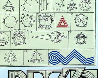1970 Rare Vintage Poster for Lucio Del Pezzo Art Exhibit