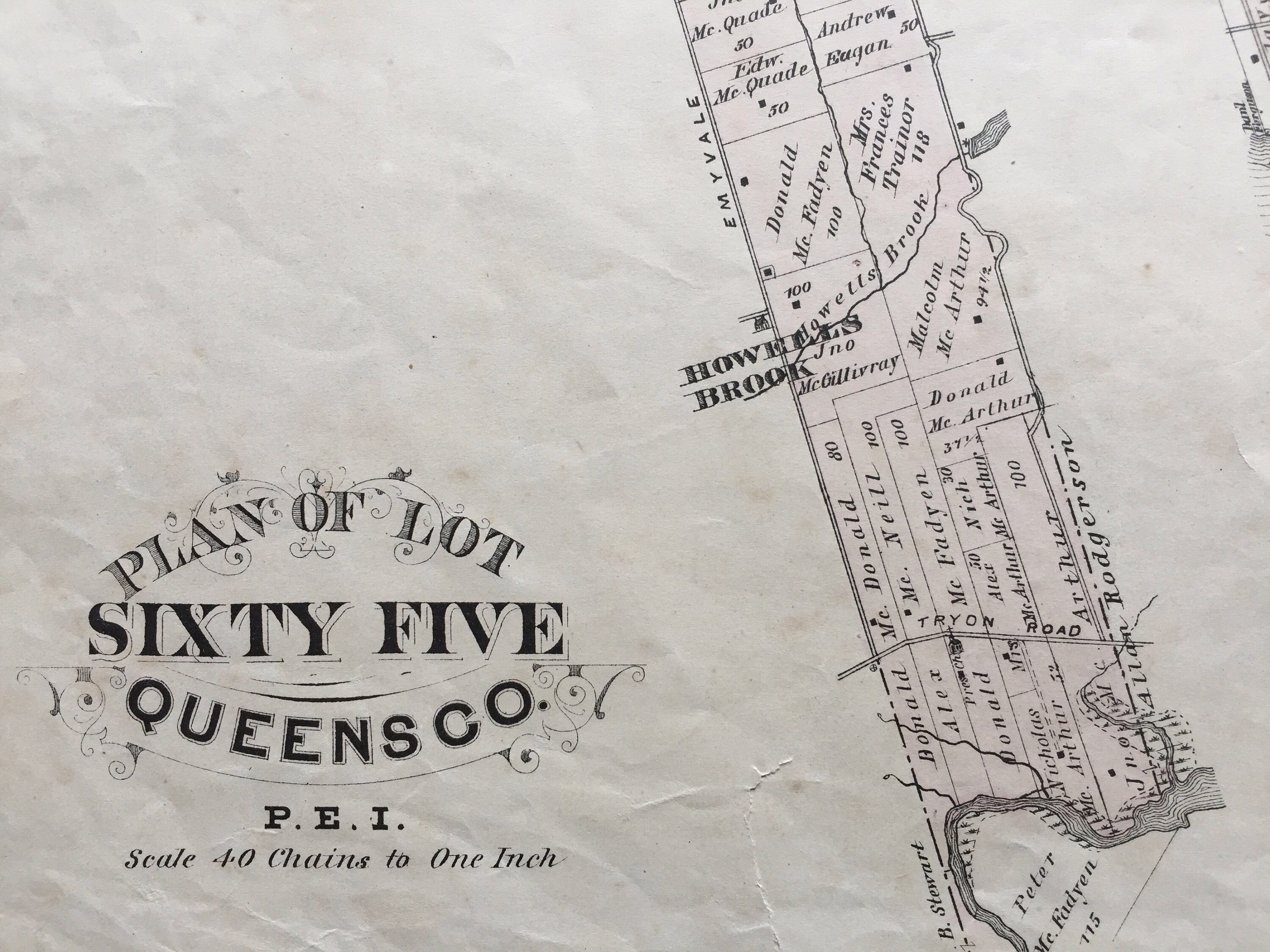Queens County Pei Map Antique Map Of Prince Edward Island Lot 65 Queens County | Etsy