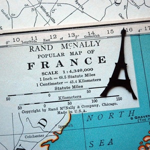 1937 Antike Karte von Frankreich