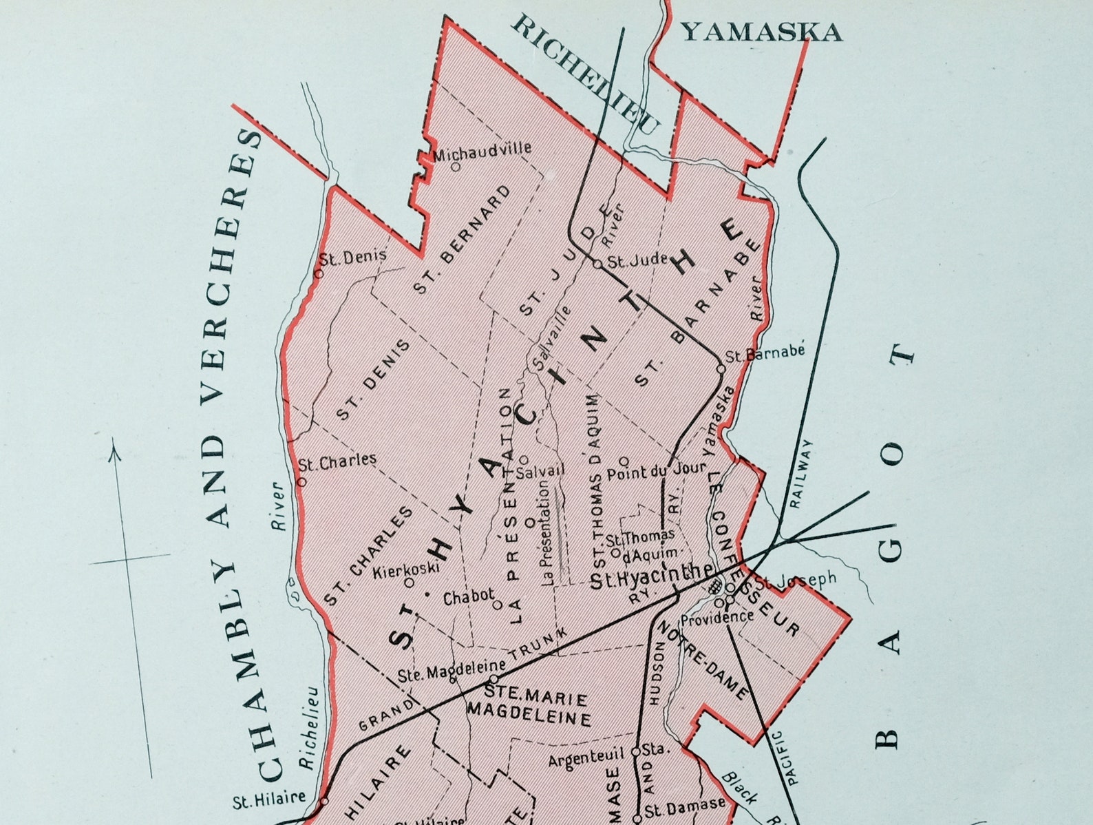 Antique Map of St. Hyacintherouville Quebec Canada 1915 Etsy