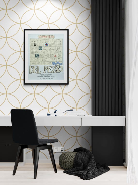 1970 Rare Vintage Poster for Lucio Del Pezzo Art Exhibit