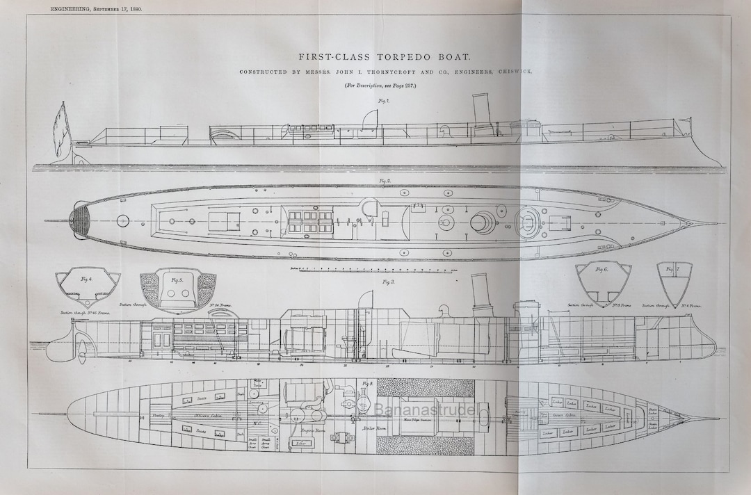 Antique Torpedo Boat Engraving – 1880s Victorian Naval Print - Etsy