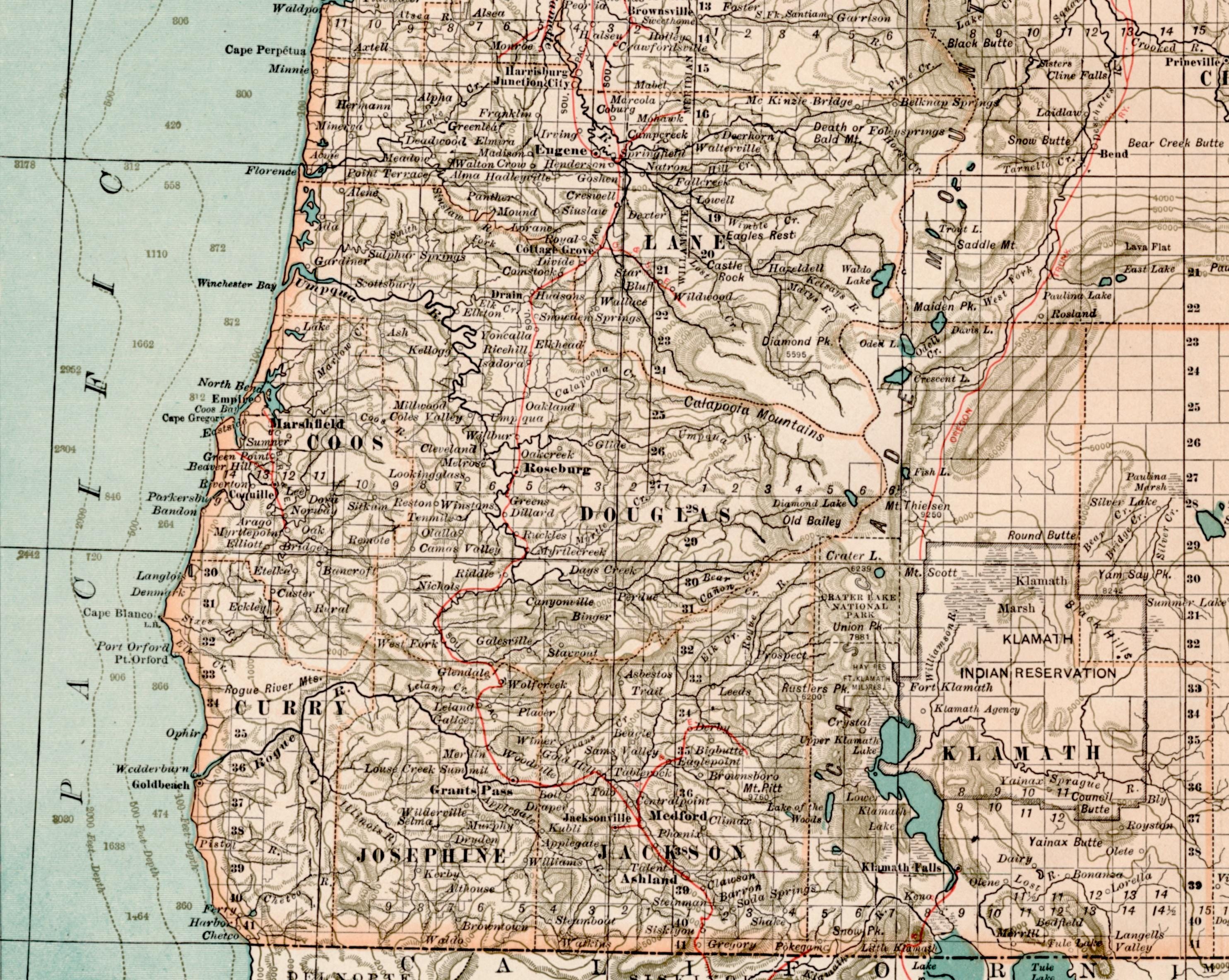 Antique Map of Oregon - 1911 Vintage Map - Etsy