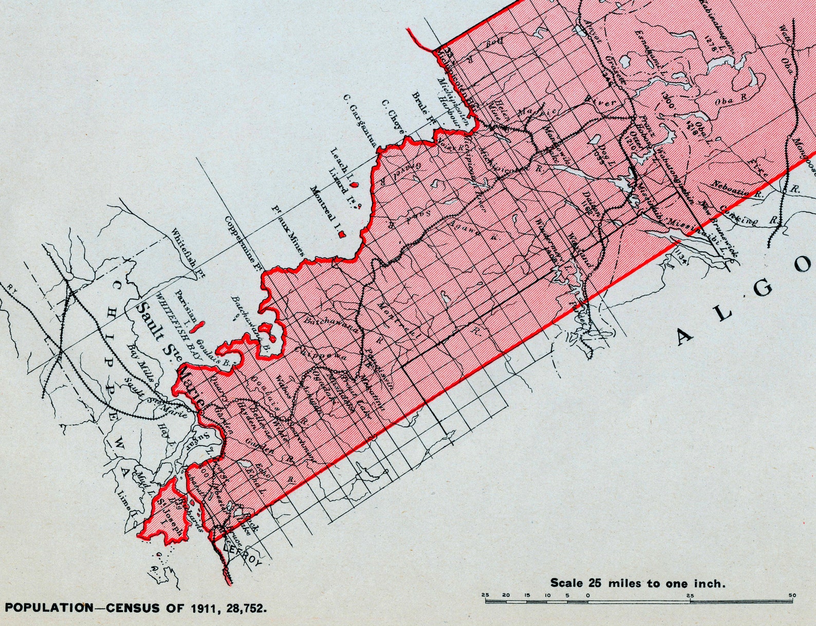 Antique Map of Algoma West Ontario 1915 Vintage Electoral Etsy