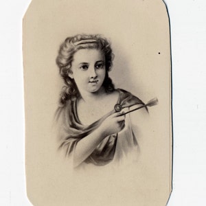 1860s - 1870s Antique CDV Photograph. Cupid Foiled