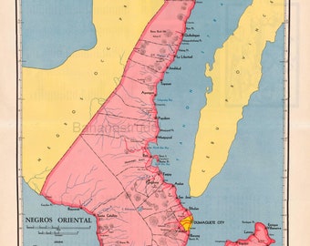 Map Of Dumaguete City Philippines Dumaguete Map | Etsy