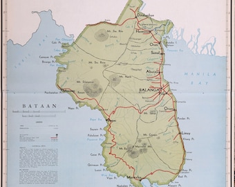 Map Of Bataan Province Bataan Map | Etsy