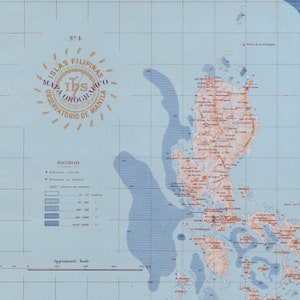 1900 Rare Antique Map of the Philippines - Volcano and Mountain Map - Orographical - Taal Volcano - Mount Pinatubo - Map 4