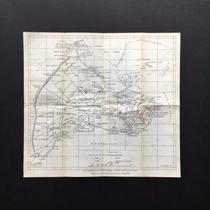 1951 KONSTANTINOPLE, ISTANBUL Türkei - Vintage Landkarte - Topographische Karte von Istanbul bis Ende des 15.Jahrhunderts