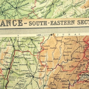 1922 Sehr Große Landkarte von Frankreich -- Südöstlicher Ausschnitt