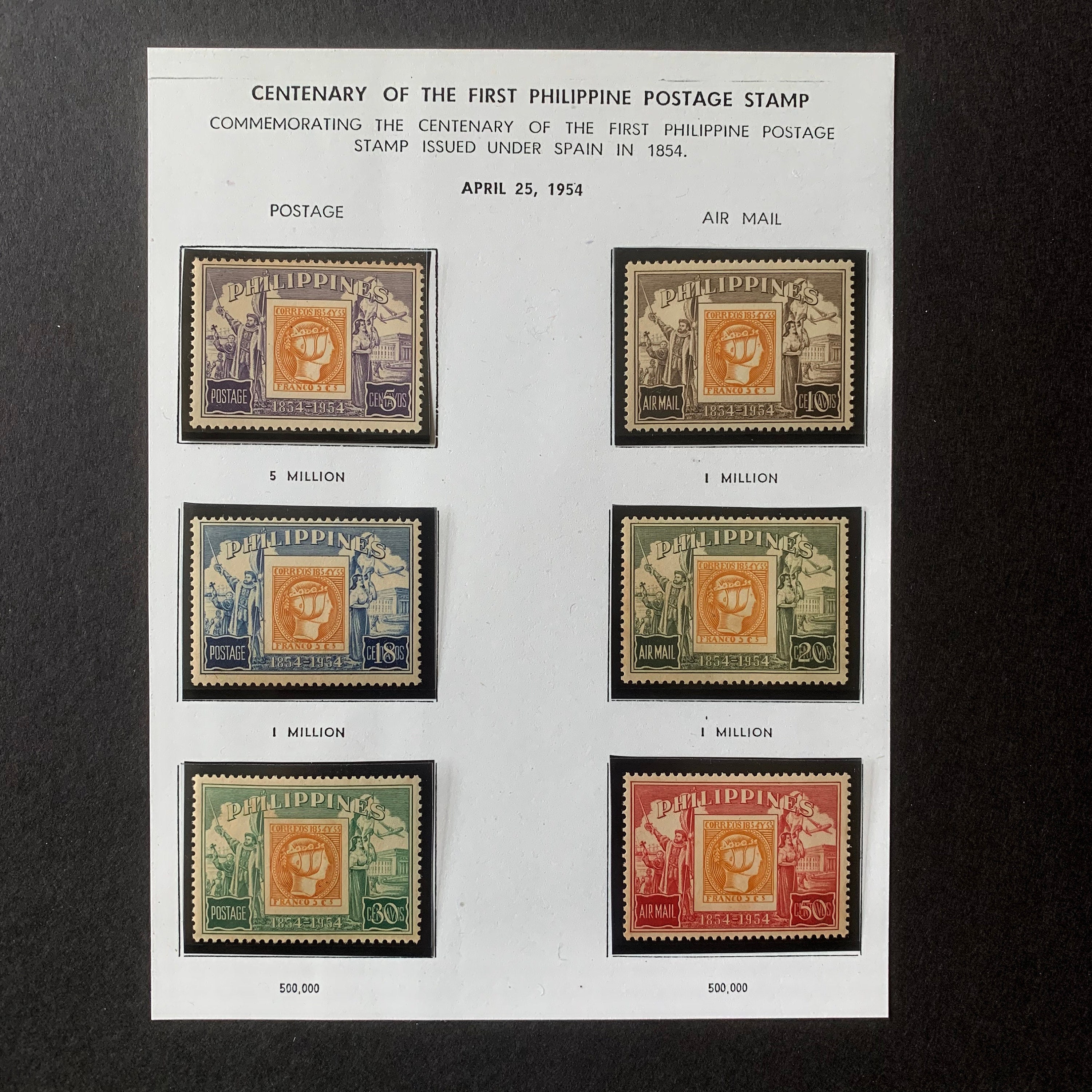 フィリピン郵便切手 1954年 コレクター商品、MNH、スペイン統治