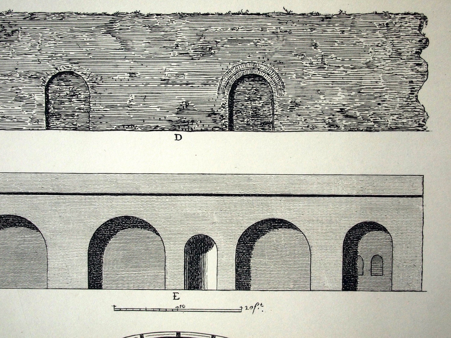 Antique Print of Jewry Wall at Leicester Plate 6 1845 Etsy