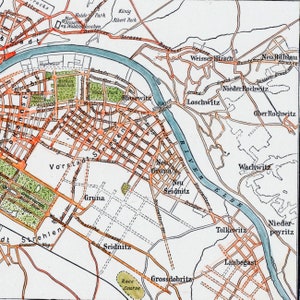 1902 Vintage City Plan of Dresden, Germany - Etsy