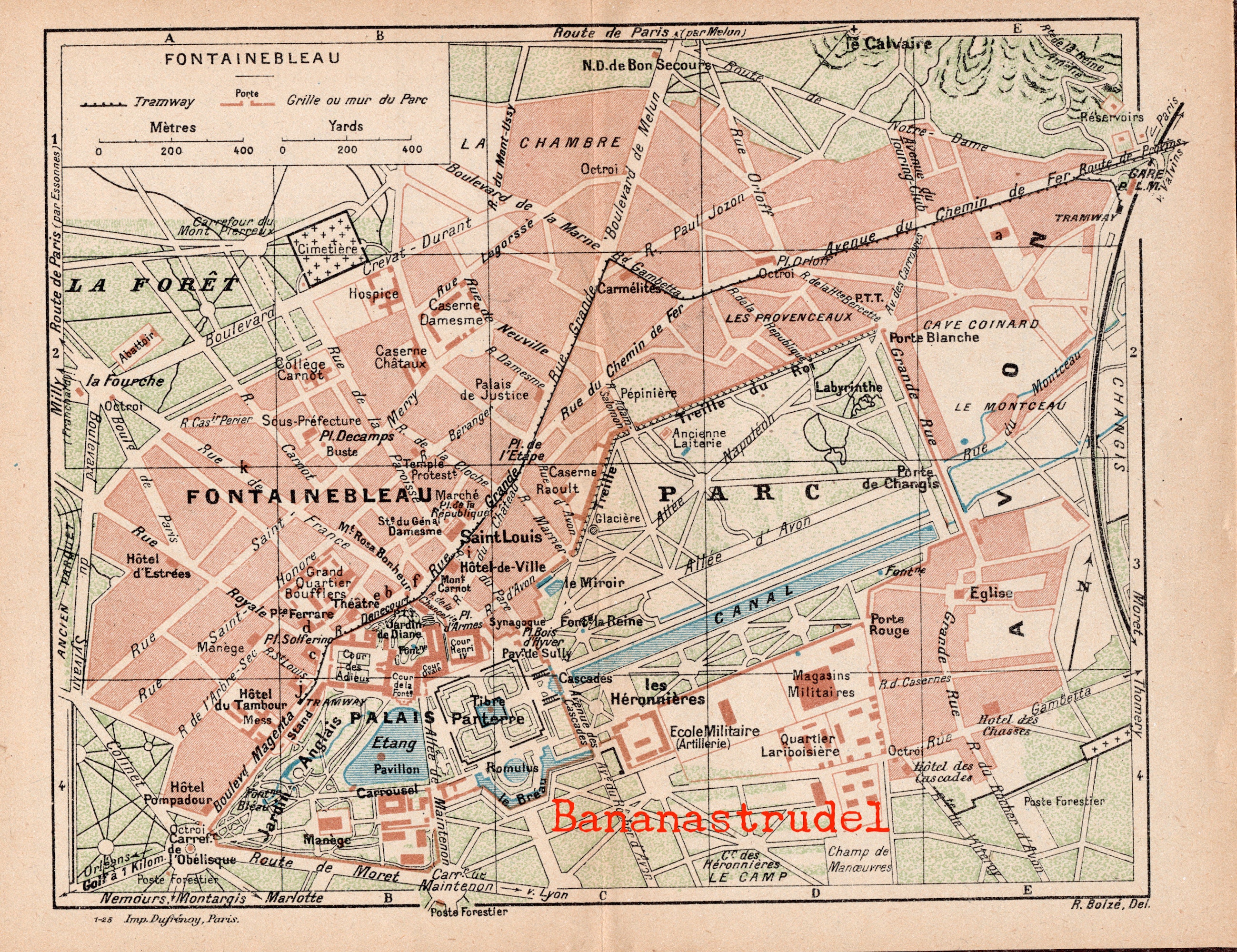 1929年製、フランス、フォンテーヌブローのアンティーク地図 - Etsy 日本