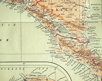 1911年中央アメリカのアンティーク地図 - 中央アメリカのアンティーク