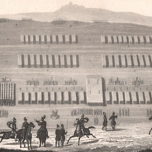 Gravure ancienne de 1852 représentant des tactiques militaires romaines - Empire romain - Ordre de bataille - XIXe siècle - Planche 13 - Cadeau pour les passionnés d'histoire