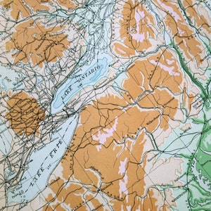 1915 Antike Landkarte von Kanada - Physische Karte - East Sheet - Ontoberau -Quebec - Kanada Vintage Karte