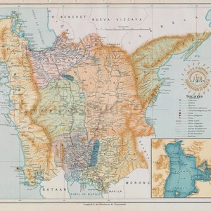 Seltene antike Karte von Luzon - Bulacan von 1900. Nueva Ecija, Pampanga, Pangasinan, Principe, Tarlac, Zambales, Subic Bay - Karte 8