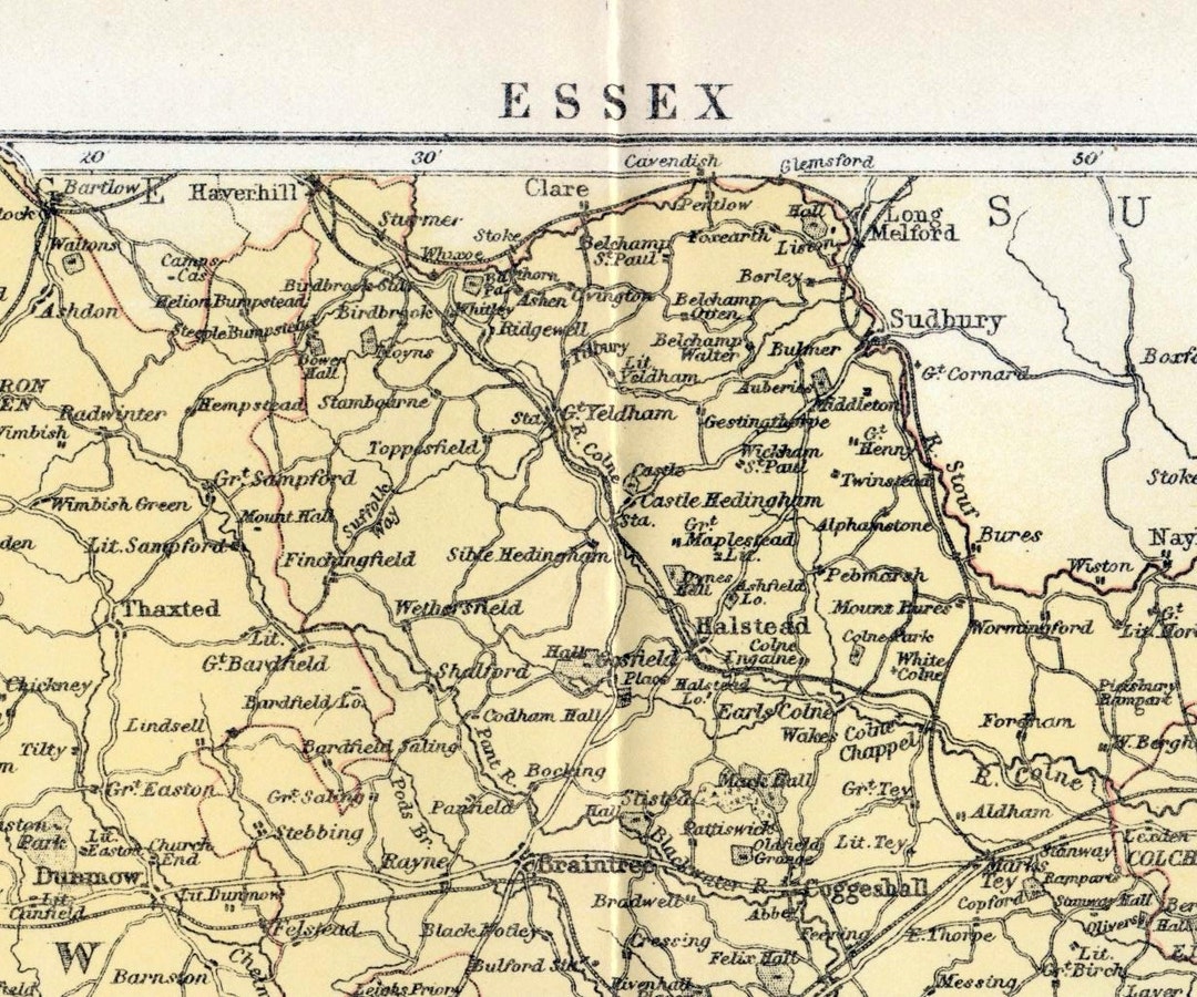 【稀少】イギリス アンティーク 英国 古地図 24枚セット ロードマップ 車 1878年エセックス州アンティーク地図（英国） - パステルカラー地図