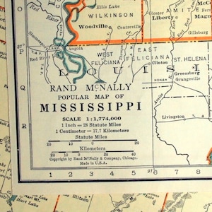 1937 Vintage Map of Mississippi - Mississippi Vintage Map