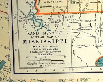 1937 Vintage Map of Mississippi - Mississippi Vintage Map