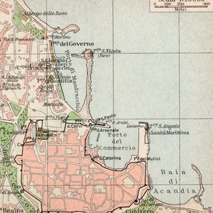 Antike Karte der Insel Rhodos, Griechenland - Ägäis - Publiziert 1929