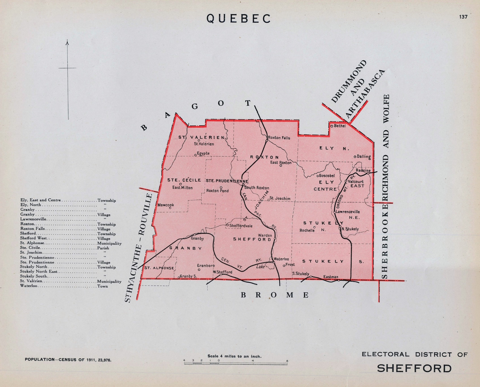 Mapa antiguo de Shefford Quebec Canadá 1915 Vintage Etsy España