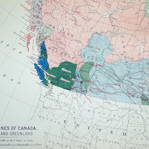 May include: A map of Canada depicting the territories of various Indigenous groups. The map is colour-coded, with each colour representing a different group. The map also includes the names of the different groups and the names of the Canadian provinces and territories.