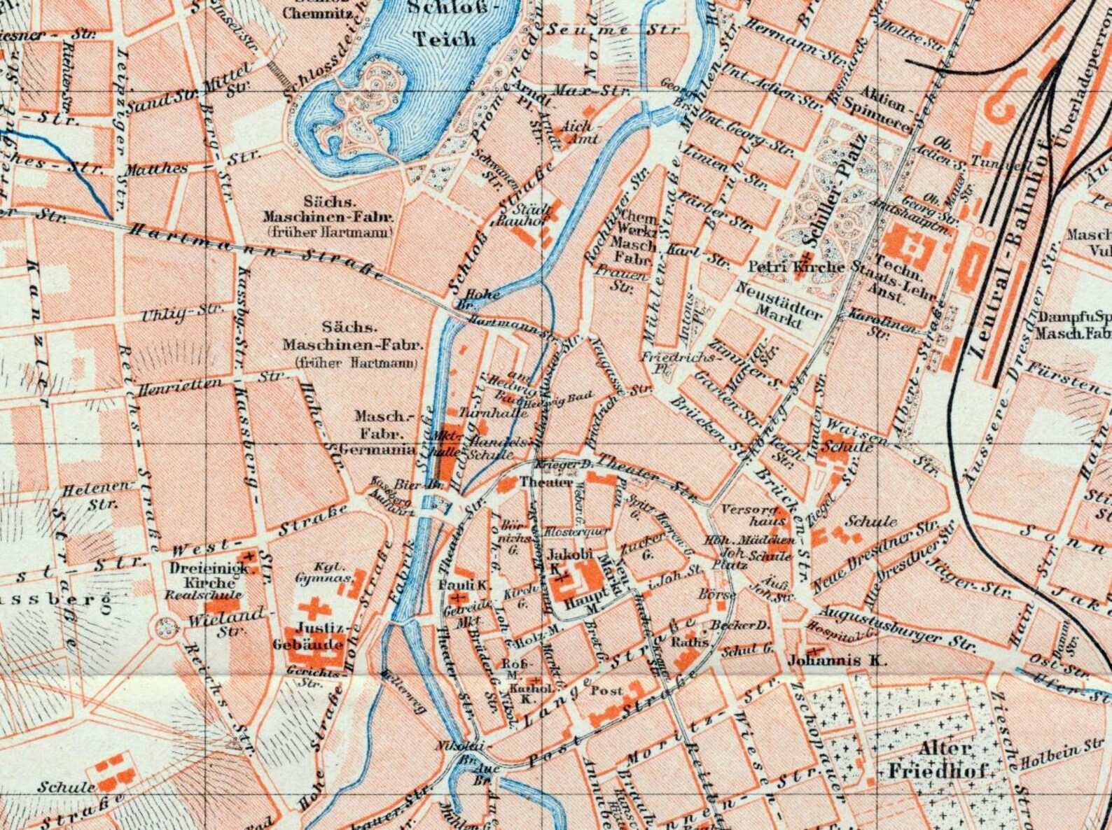1895 Vintage Map of Chemnitz Germany. With Street Index | Etsy