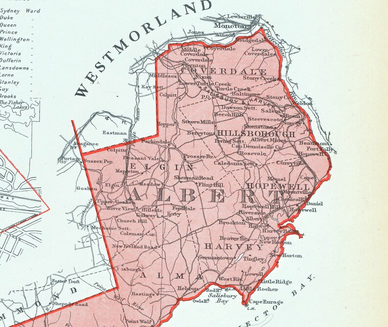 1915 Antique Map of St. John and Albert New Brunswick Etsy