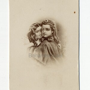 1860s - 1870s Antique CDV Photograph. Cute Sisters