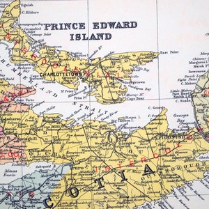 Grande carte ancienne de 1915 du Québec et des provinces maritimes -- Territoires ferroviaires