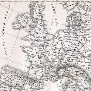 1851 German Vintage Map of Europe During the Crusades - Historical Map ...