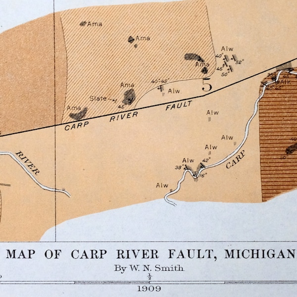Geologic Map of Michigan - Etsy