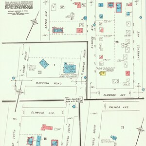 1960 Vintage Karte von Richmond Hill - Markham - Toronto - Falls die Versicherungen gezeichnet wurden - Bogen 19 und 20