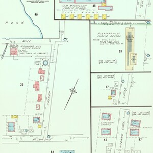 1960 Vintage Karte von Richmond Hill - Markham - Toronto - Falls die Versicherungen gezeichnet wurden - Bogen 9 und 10