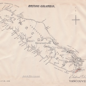 Antique Map of Vancouver, British Columbia - 1895 Electoral Map - It's Where You Live