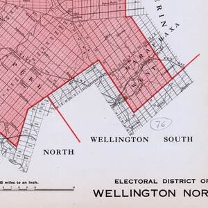 Antike Karte von Wellington North, Ontario - Vintage Karte des Wahlbezirks 1915 - Peel - Palmerston - Hier leben Sie Serie - MP