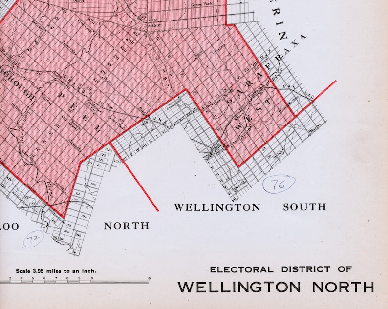 Antique Map of Wellington North Ontario 1915 Vintage Etsy