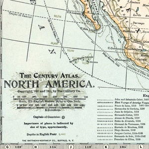 1911 Antique Map of North America - North America Antique Map - Century Atlas