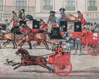 1888年 大型希少アンティークカラープリント - 郵便馬車 - 郵便